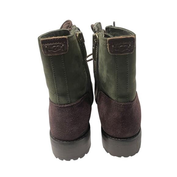 Ugg Kilmer Moto Green Leather Boots. Combat Boots Shearling Lined Size: US 5 - Picture 4 of 6